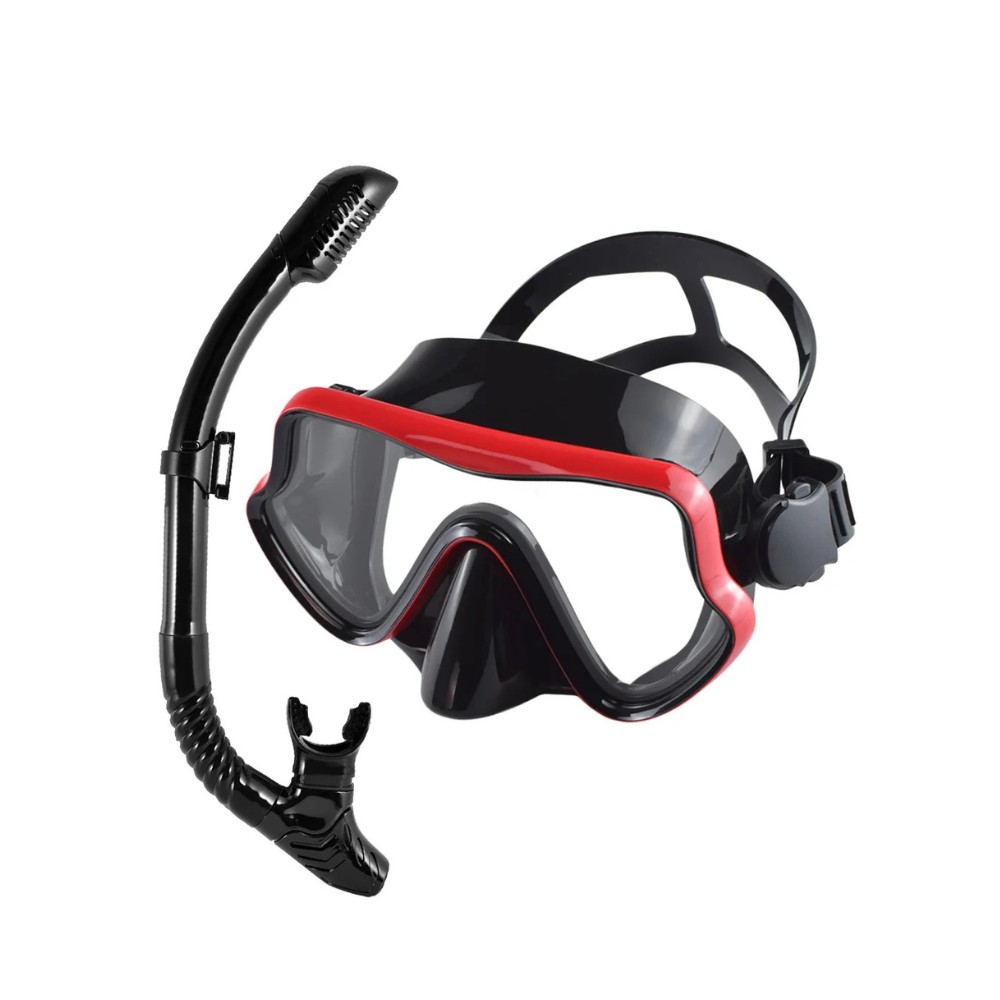 Schnorchel-Set: Tauchmaske & Ventil-Schnorchel – Rot