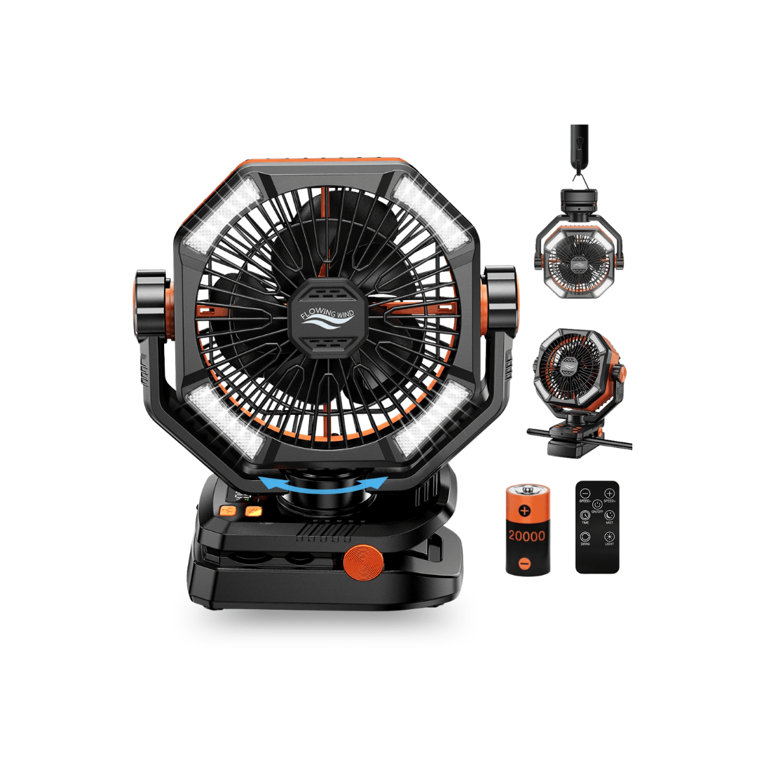 Campingventilator mit Licht, 20.000-mAh-Akku – Ansicht 14