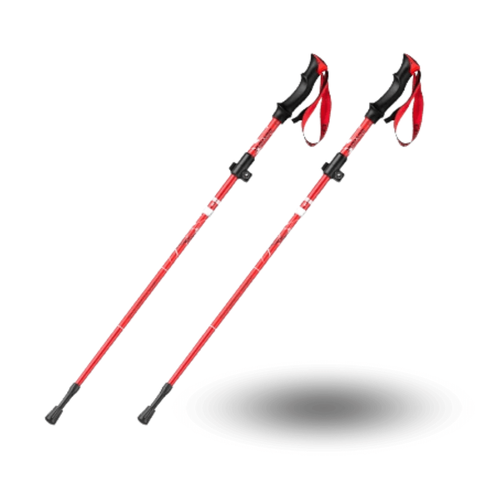 TrekMaster Wanderstöcke, Alu, verstellbar – Rot