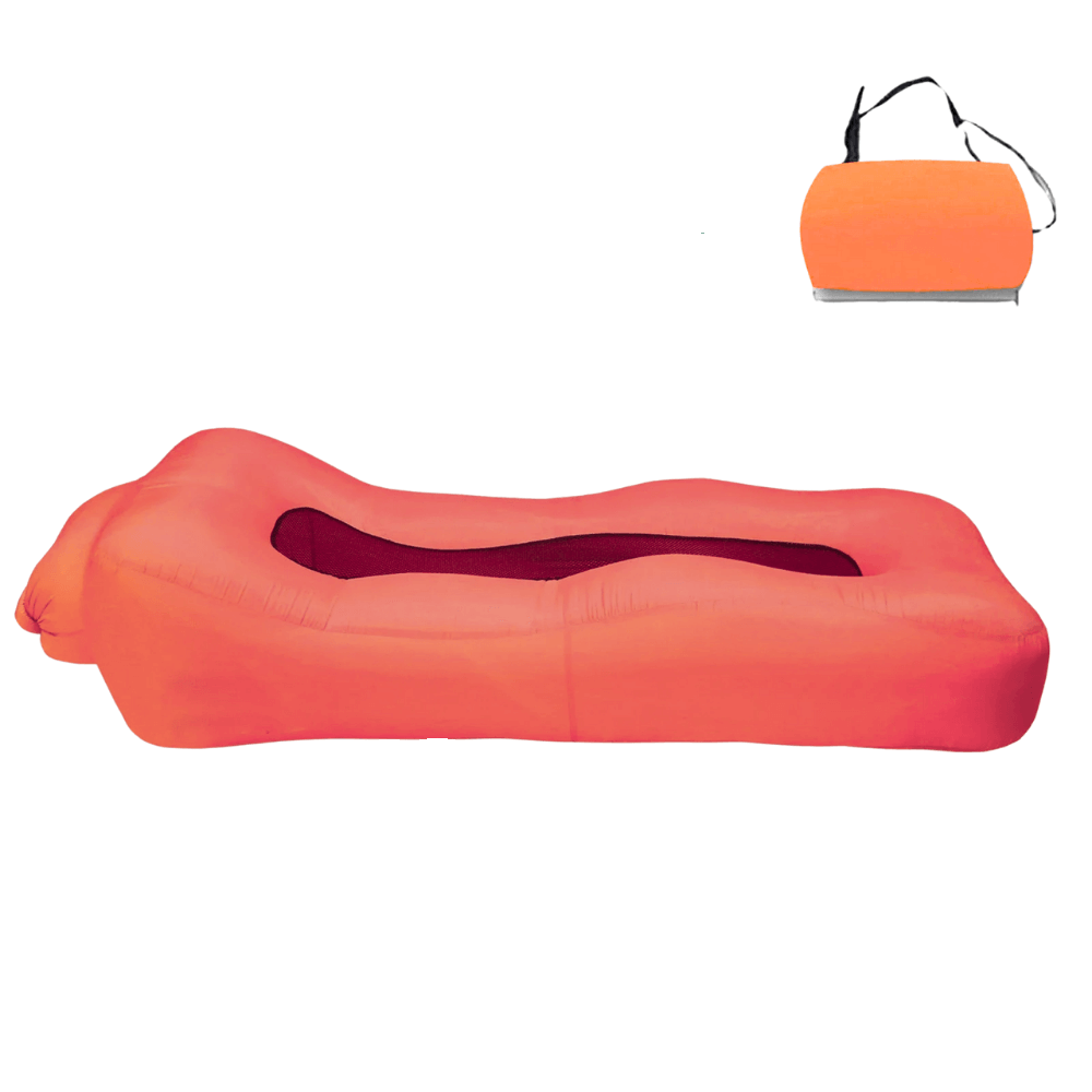 Aufblasbares Sofa-Luftbett ohne Pumpe, 200 kg – Rot
