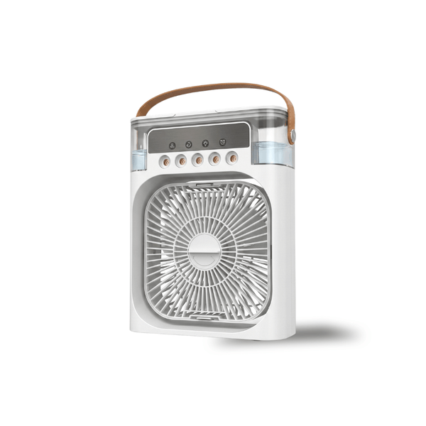 3-in-1 USB Luftkühler-Ventilator – Luftbefeuchter & 7-Farben LED-Nachtlicht