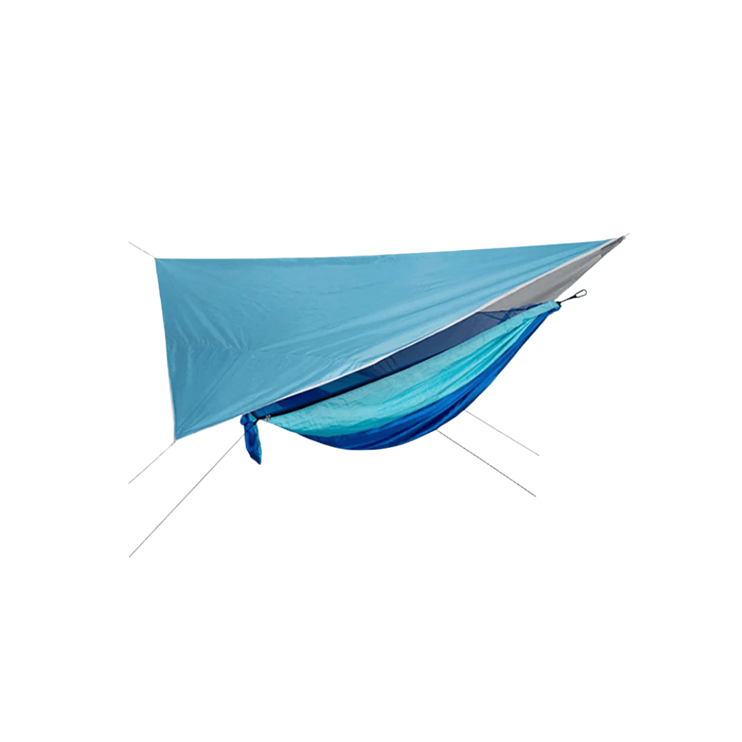 Camping-Hängematte mit Moskitonetz & Tarp – Blau
