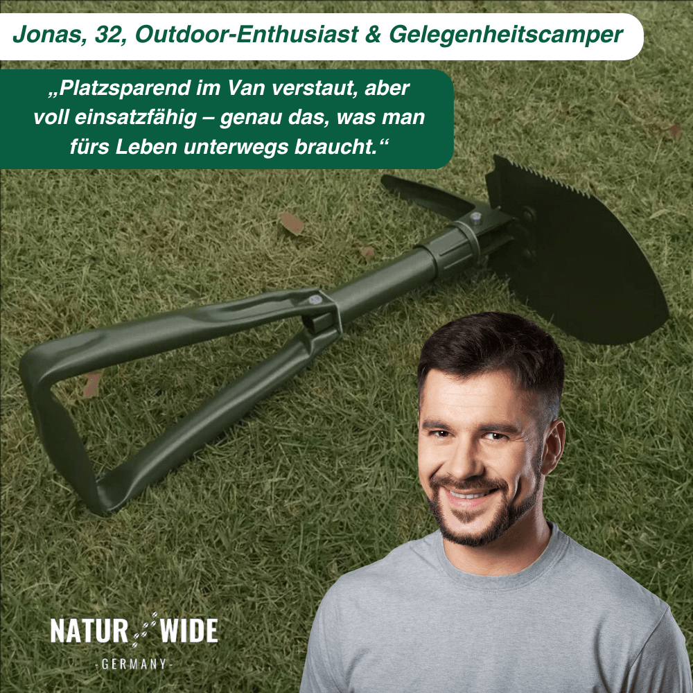 Klappspaten aus Karbonstahl mit Tasche – Ansicht 6