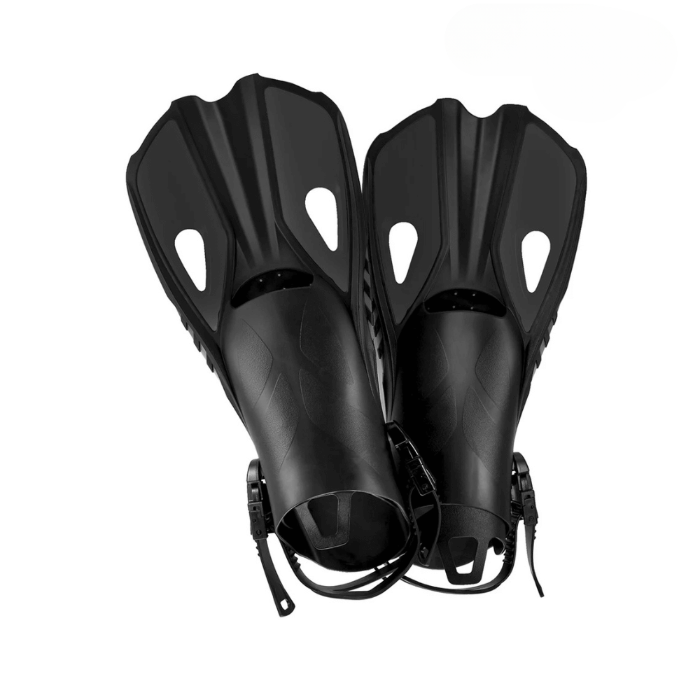 Verstellbare Schnorchelflossen, Größen XS–XL – Schwarz