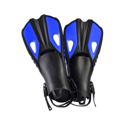 Verstellbare Schnorchelflossen, Größen XS–XL – Blau