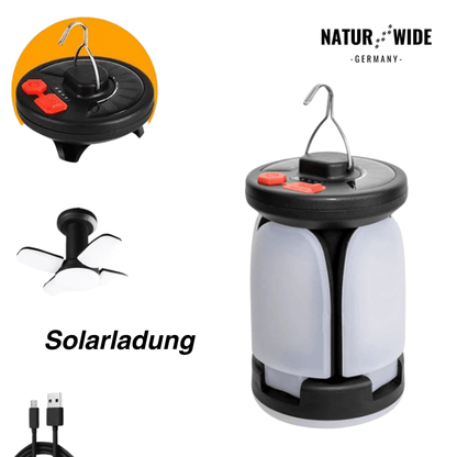 Faltbare LED-Campinglampe mit Solar & Powerbank – Ansicht 6