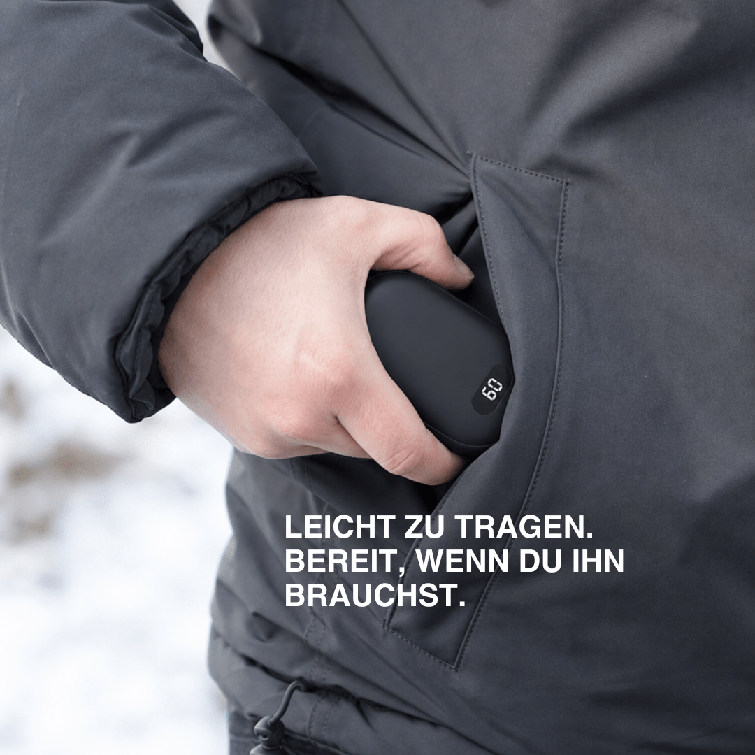 Handwärmer wiederaufladbar, beidseitig, 5200 mAh – Ansicht 5
