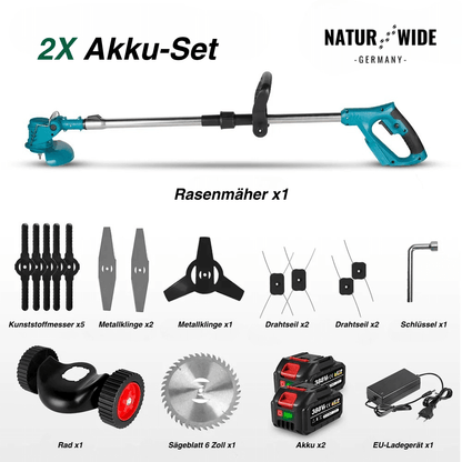 Akku-Rasentrimmer 2-in-1 mit 3 Klingenarten – Ansicht 6