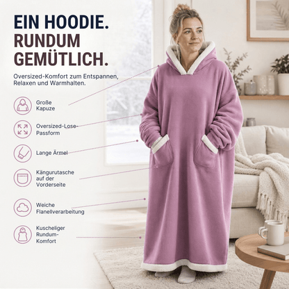 Oversize Deckenhoodie aus Flanell mit Kapuze – Ansicht 19