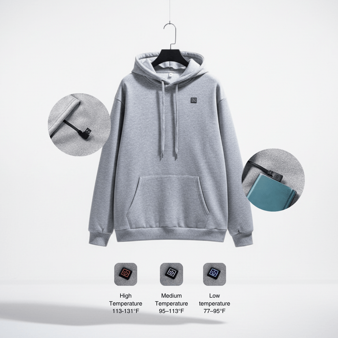 USB beheizter Hoodie mit Reißverschluss, unisex – Ansicht 5
