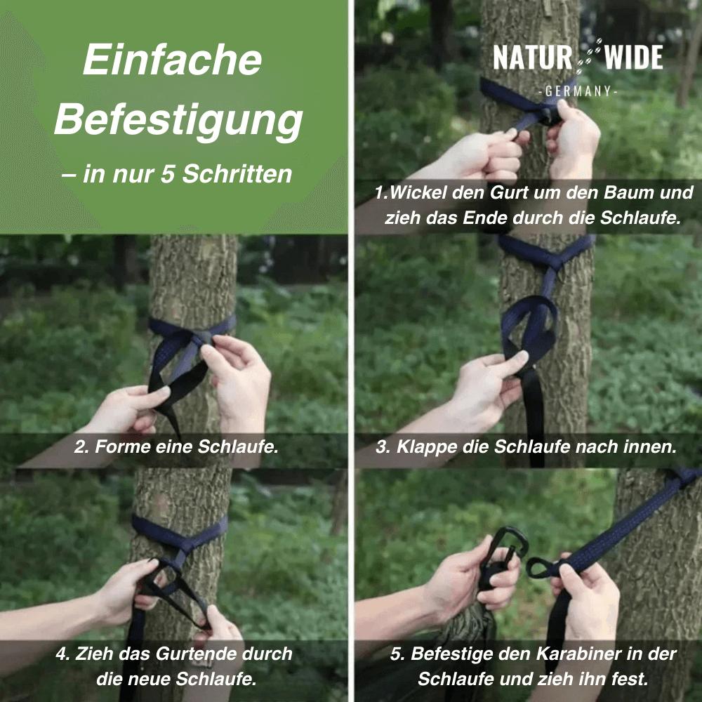 Camping-Hängematte mit Moskitonetz, bis 200 kg – Ansicht 4