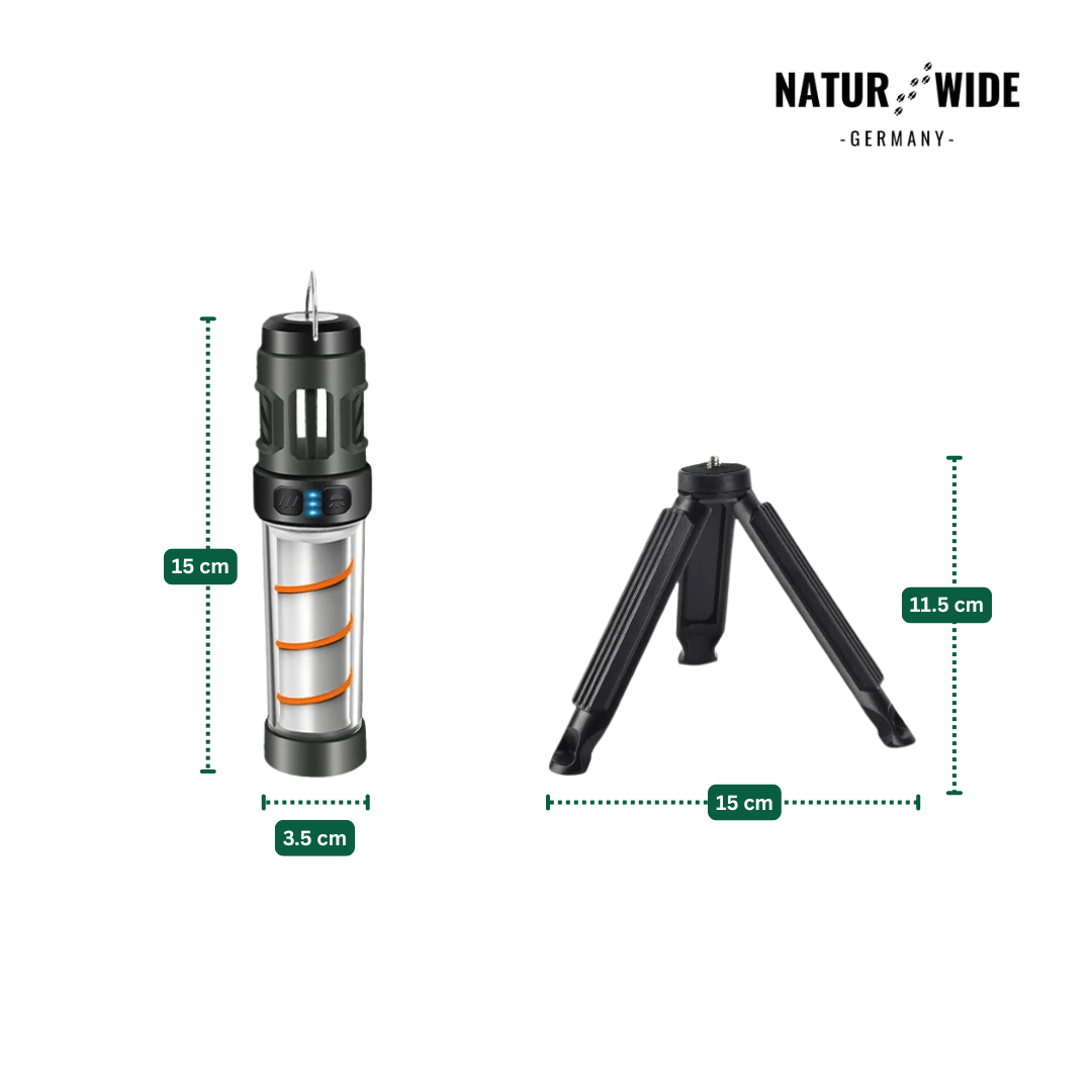 5-in-1-Campinglampe mit Mückenschutz & Stativ – Ansicht 15