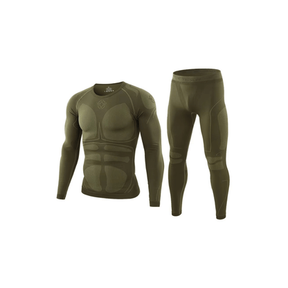 Thermo-Unterwäsche-Set Herren mit Kompression – Olivgrün