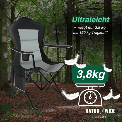 Gepolsterter Campingstuhl mit Getränkehalter – Ansicht 5