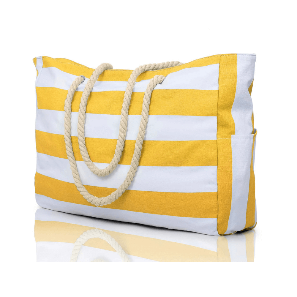 Strandtasche mit Reißverschluss, 50 × 35 cm – Gelb