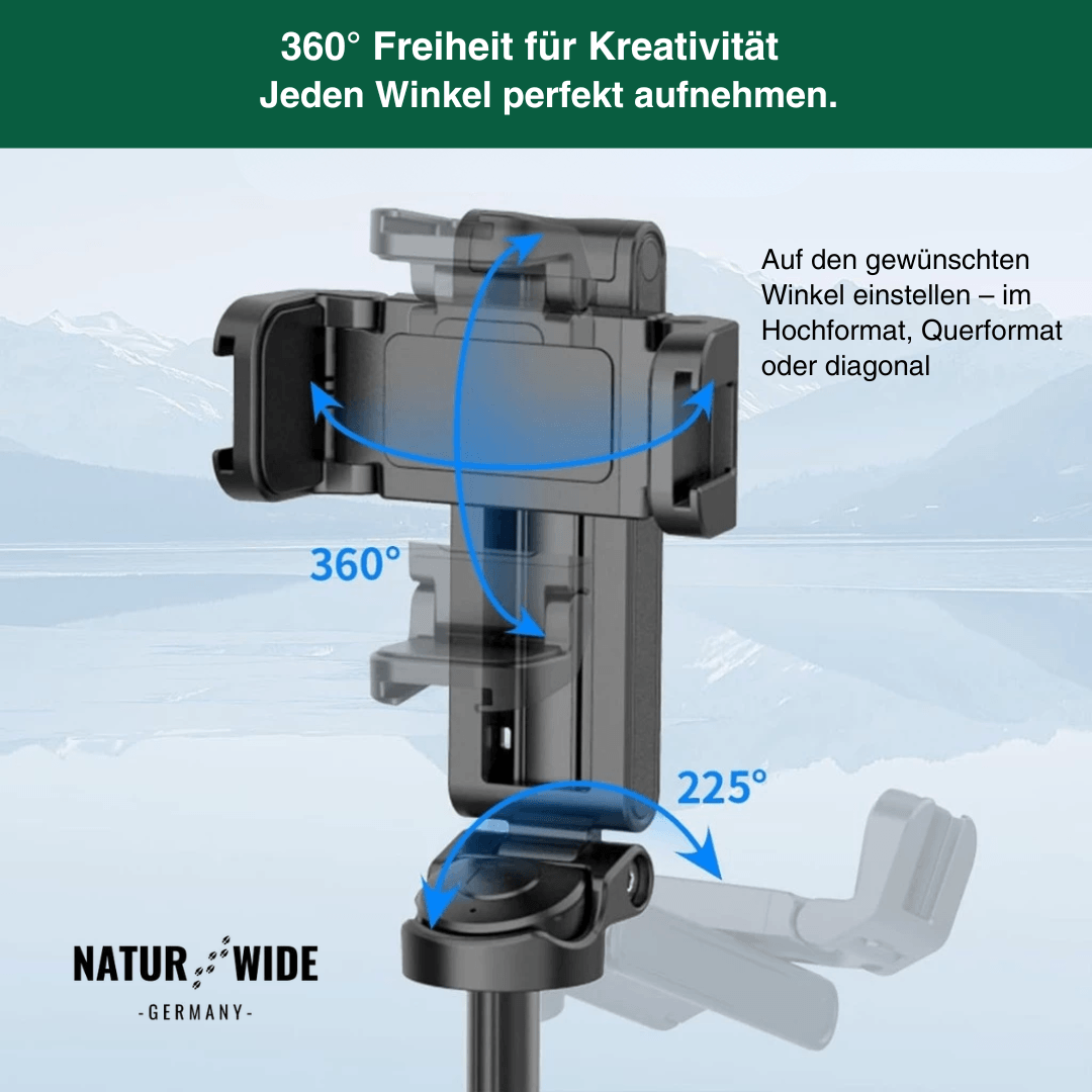 Mini-Selfie-Stick mit Stativ & Fernauslöser – Ansicht 9