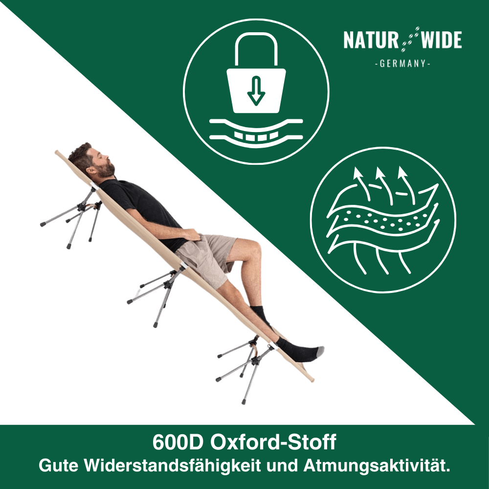 Faltbares Feldbett bis 120 kg, nur 2,2 kg – Ansicht 12
