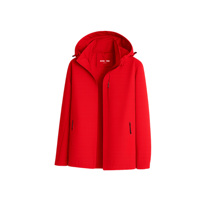 Leichte Regenjacke, 10.000 mm, abnehmbare Kapuze – Rot