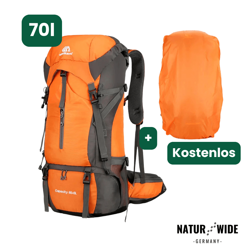 Trekkingrucksack 70 L mit Hüftgurt & Mesh-Rücken – Ansicht 3