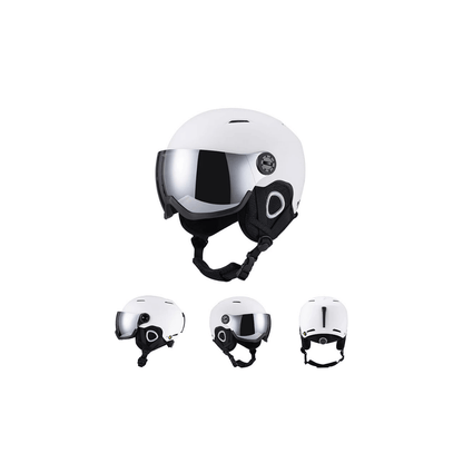 Skihelm mit integriertem Visier, Anti-Beschlag – Weiß