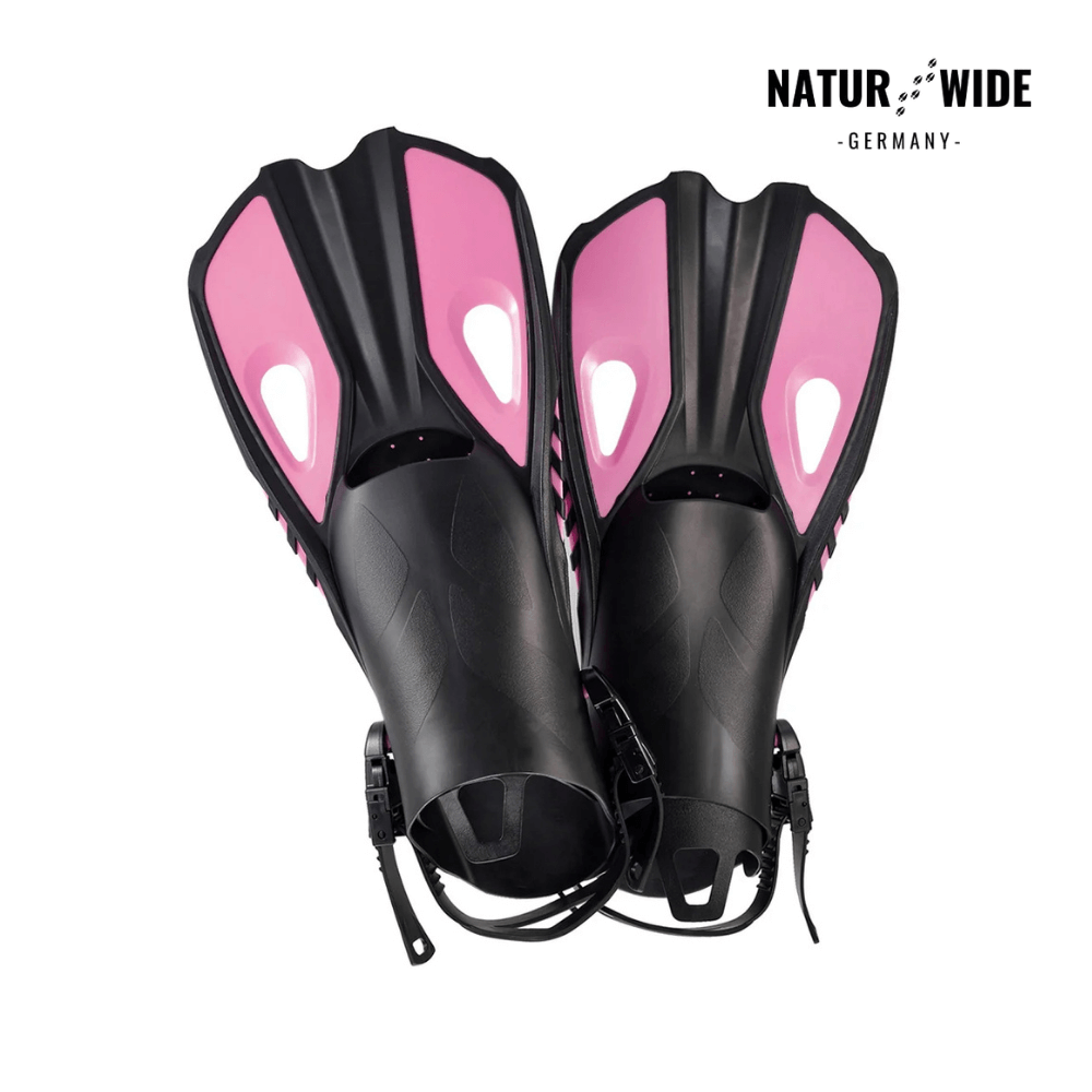 Verstellbare Schnorchelflossen, Größen XS–XL – Ansicht 3