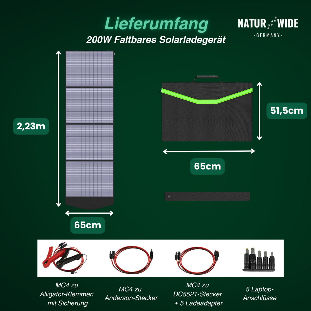 Faltbares Solarpanel 100 W / 200 W, IP66 – Ansicht 6