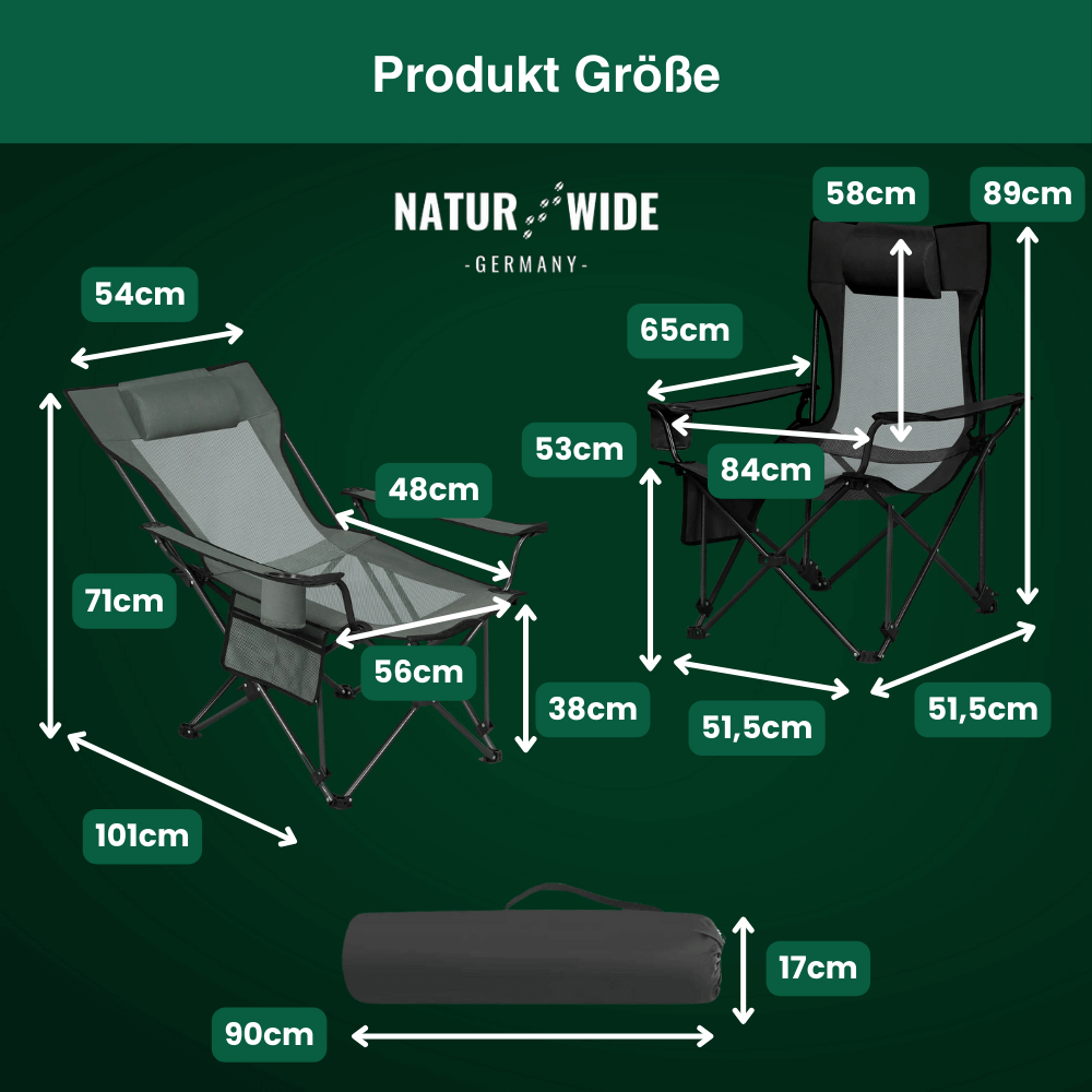 Faltbarer Relaxstuhl mit Liegeposition, 150 kg – Ansicht 6