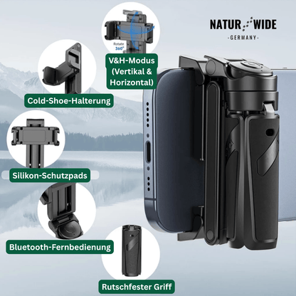 Mini-Selfie-Stick mit Stativ & Fernauslöser – Ansicht 10