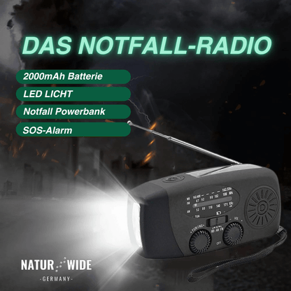 Notfallradio mit Kurbel, Solar & Powerbank – Ansicht 20