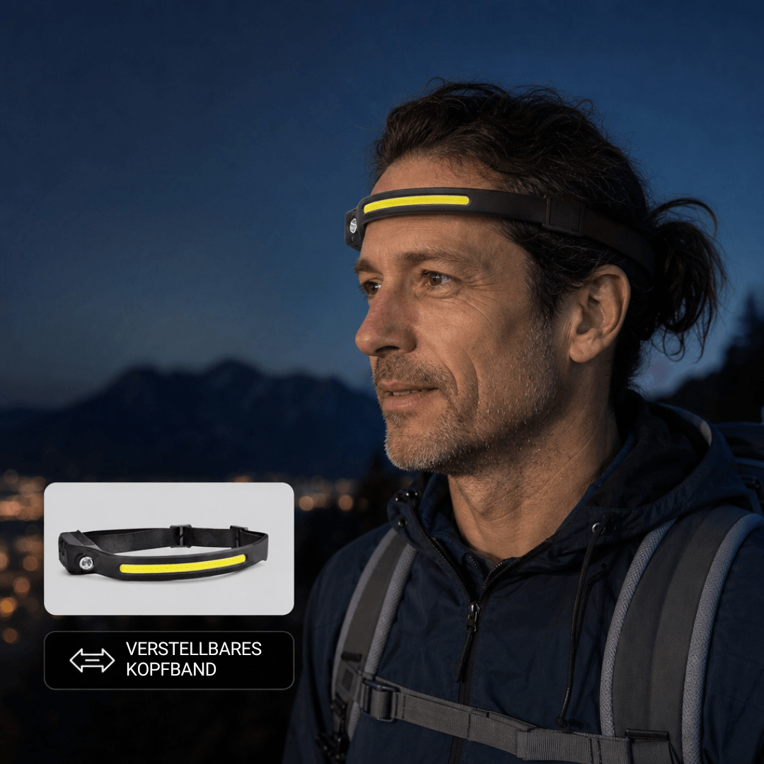 Stirnlampe mit 230°-Licht und Bewegungssensor – Ansicht 26