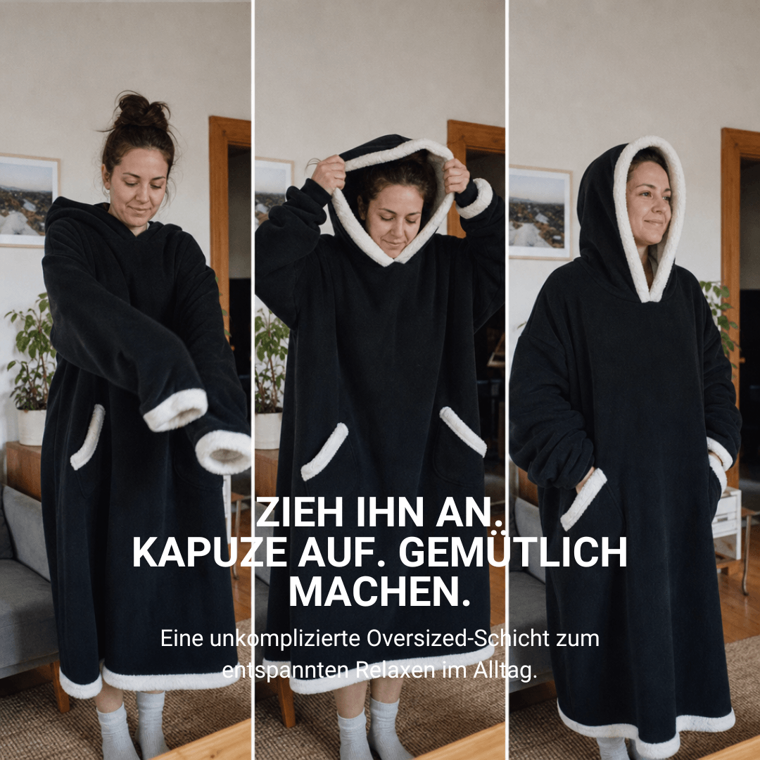 Oversize Deckenhoodie aus Flanell mit Kapuze – Ansicht 12
