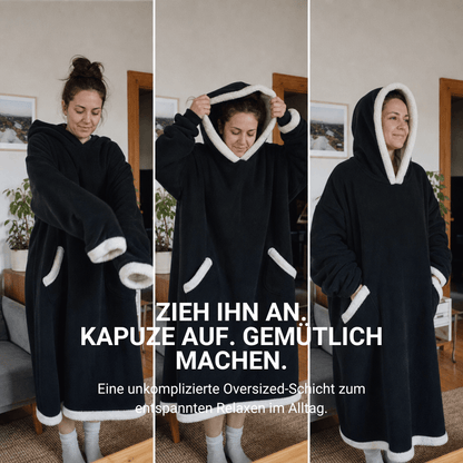 Oversize Deckenhoodie aus Flanell mit Kapuze – Ansicht 12