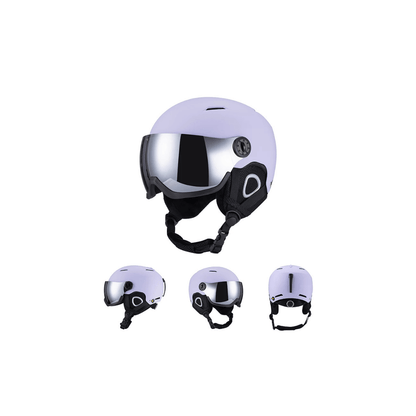 Skihelm mit integriertem Visier, Anti-Beschlag – Lavendel