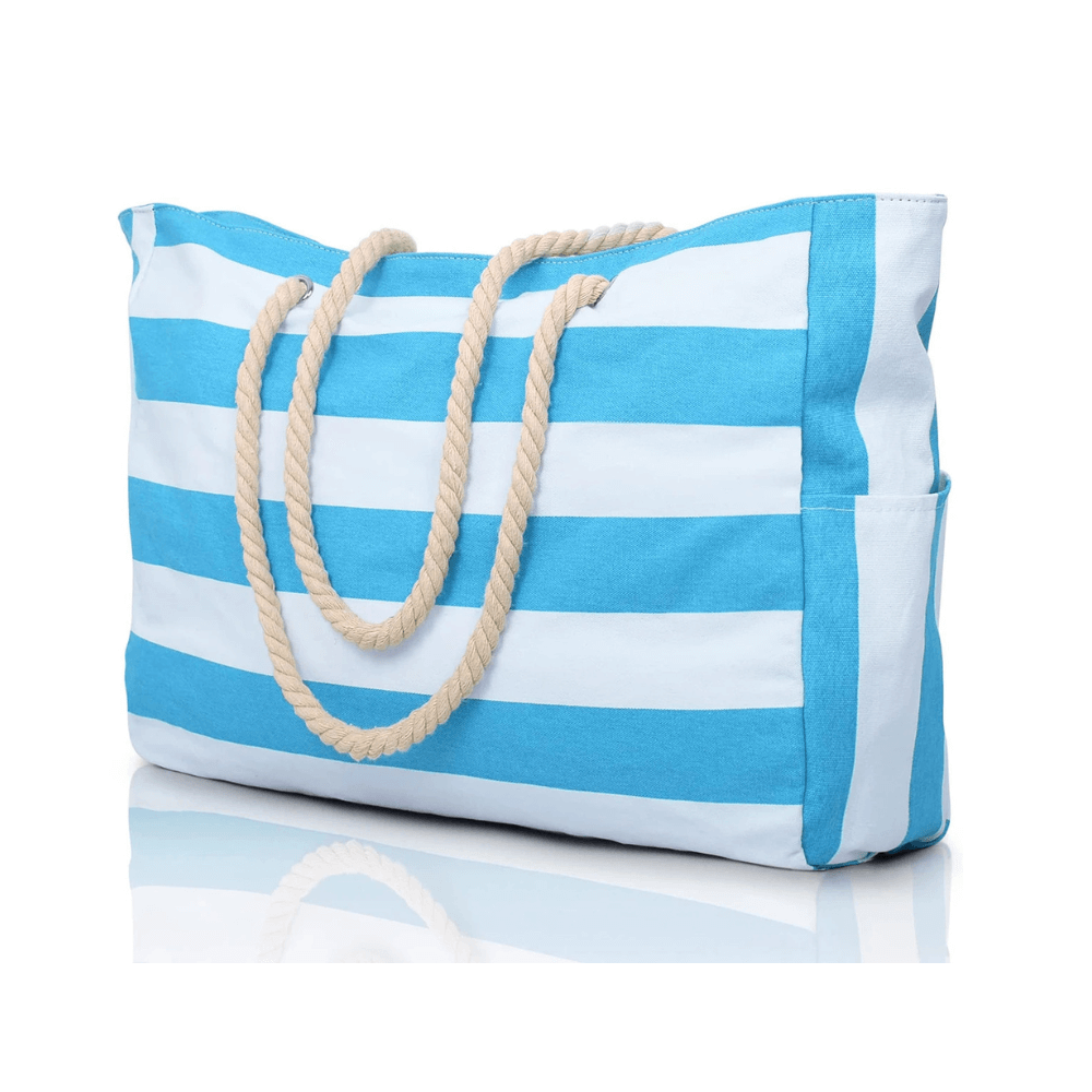 Strandtasche mit Reißverschluss, 50 × 35 cm – Türkis