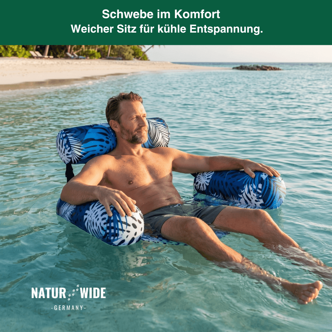 Aufblasbare Pool-Hängematte mit Kopfstütze – Ansicht 4