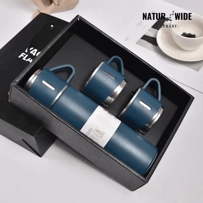 Thermosflasche 500 ml mit 3 Tassen, Edelstahl – Ansicht 11