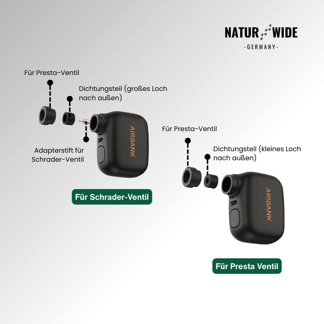 Elektrische Mini-Fahrradpumpe, 6,9 bar, 93 g – Ansicht 3