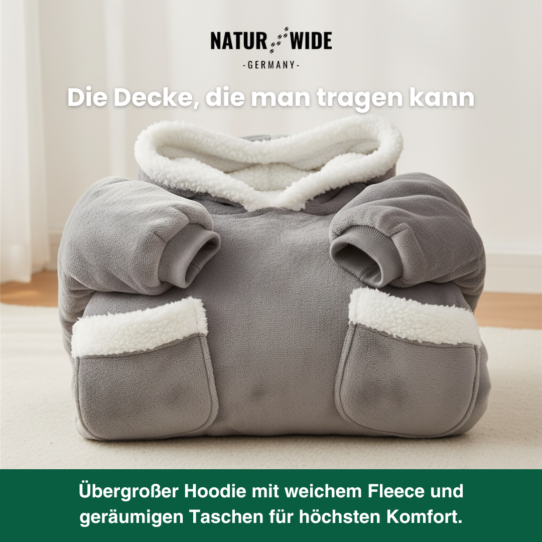 Oversize Deckenhoodie aus Flanell mit Kapuze – Ansicht 3