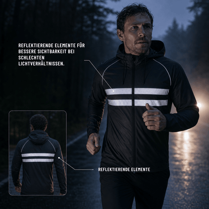 Ultraleichte Regenjacke Pro mit Reflektoren – Ansicht 8