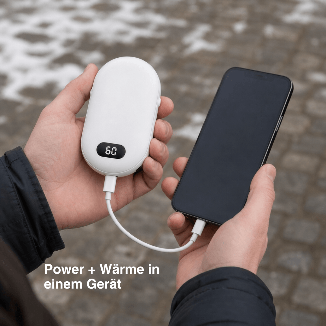 Handwärmer wiederaufladbar, beidseitig, 5200 mAh – Ansicht 8