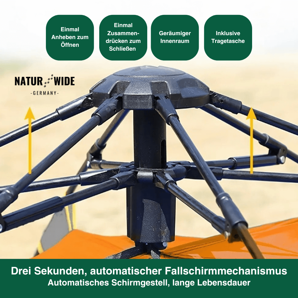Pop-up-Zelt mit Sekundenaufbau für 1–3 Personen – Ansicht 5