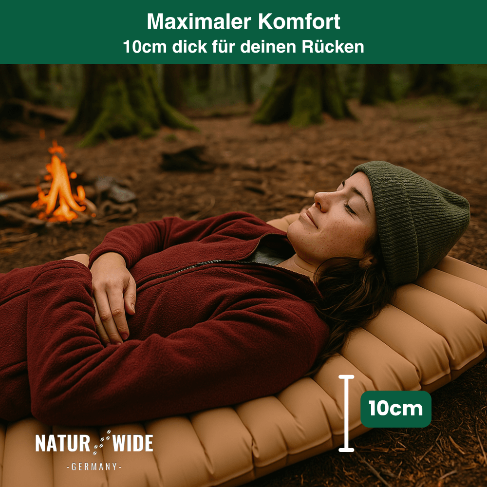 Isomatte Pro mit Kissen & Fußpumpe, 10 cm dick – Ansicht 10