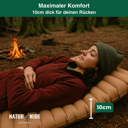 Isomatte Pro mit Kissen & Fußpumpe, 10 cm dick – Ansicht 10