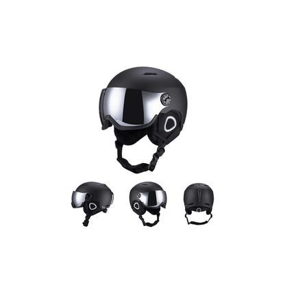 Skihelm mit integriertem Visier, Anti-Beschlag – Schwarz