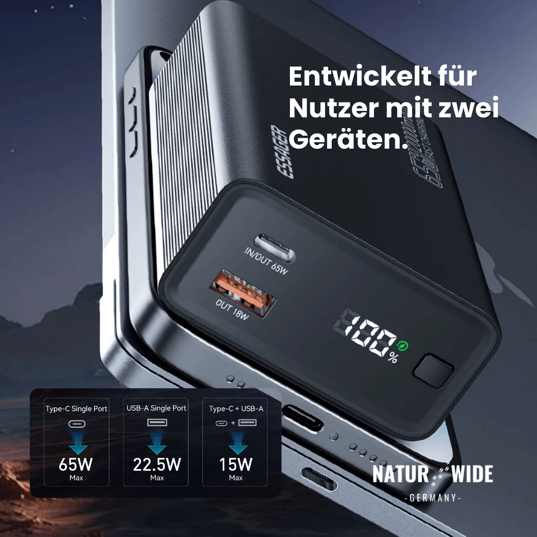 Powerbank 20.000 mAh mit 65 W USB-C PD – Ansicht 7