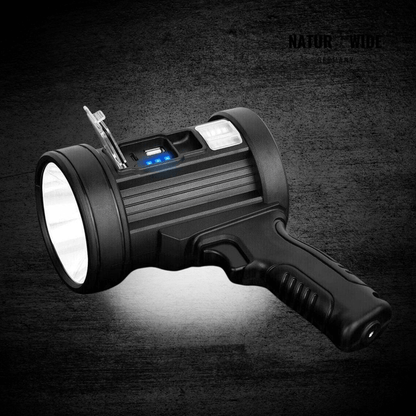 LED-Handstrahler mit Akku, Solar & Powerbank – Ansicht 9