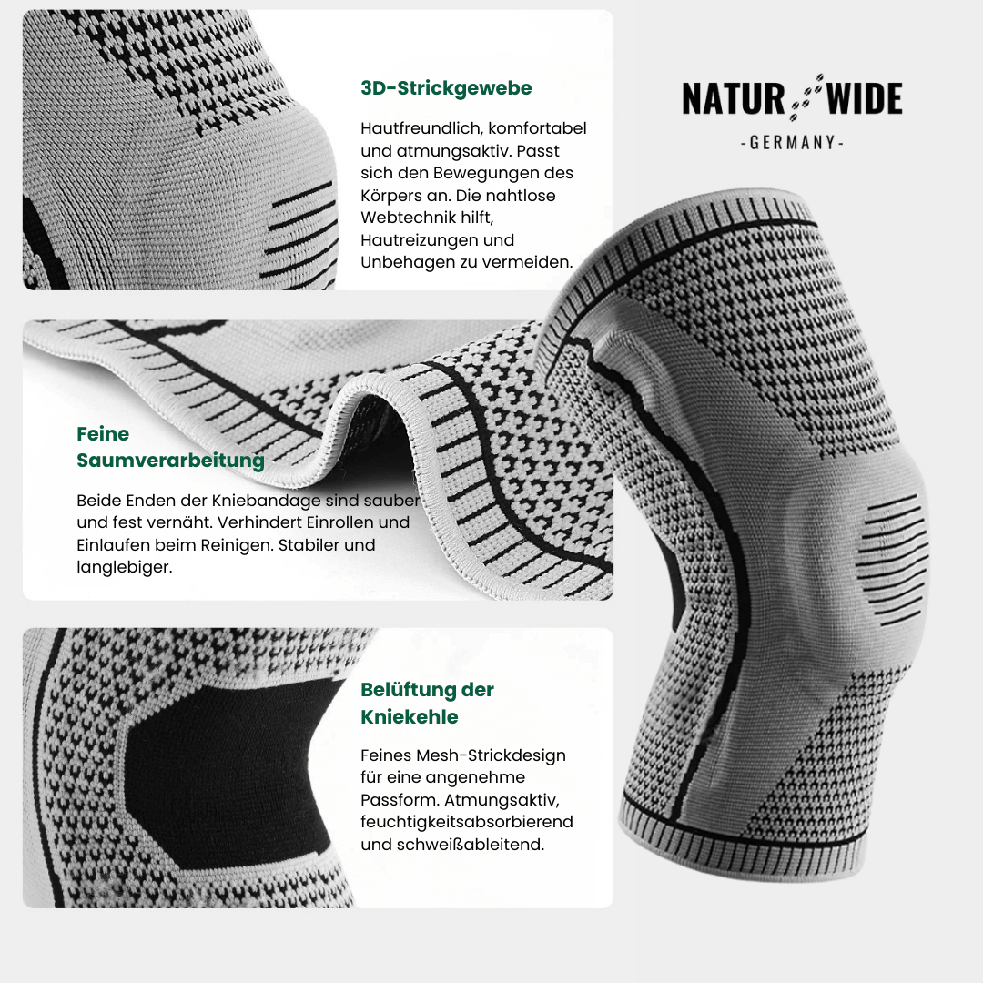 Gestrickte Kniebandage mit Silikonring, M–XL – Ansicht 3