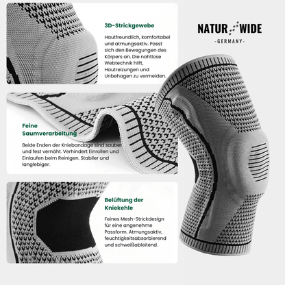 Gestrickte Kniebandage mit Silikonring, M–XL – Ansicht 3
