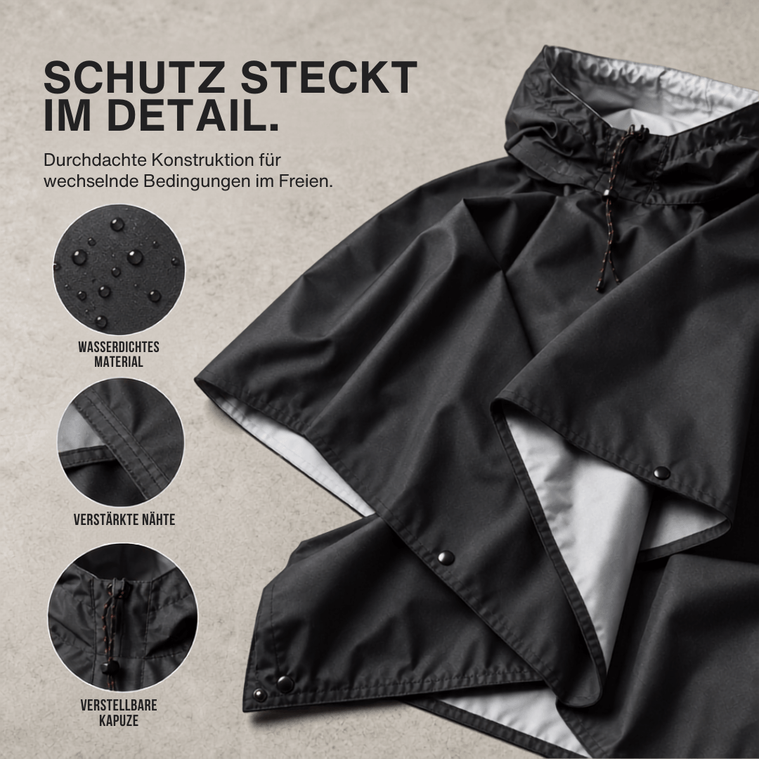 3-in-1-Regenponcho: Regenmantel, Plane & Decke – Ansicht 3