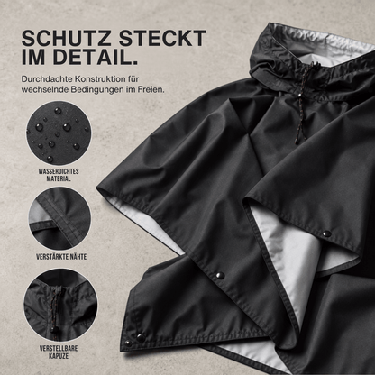3-in-1-Regenponcho: Regenmantel, Plane & Decke – Ansicht 3